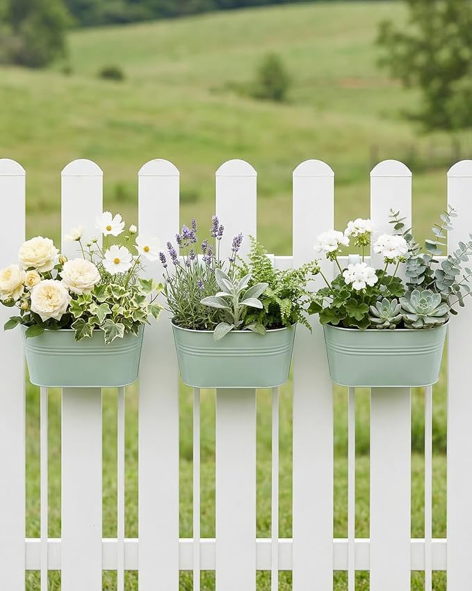 vensovo Metal Railing Planter for Outdoor Plants - Image 6