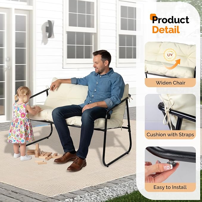 VINGLI 4 Piece Patio Conversation Set, Outdoor Furniture Set - Image 4