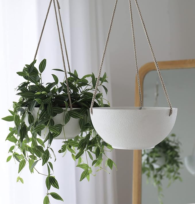 La Jolie Muse White Hanging Planter Basket - Image 5