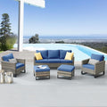 Belord Wicker Patio Furniture 5 Piece Outdoor Sofa Set, Oversize Outdoor Dining by Belord