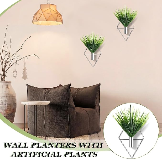 4 Pieces Silver Wall Decor Hanging Planters - Image 5