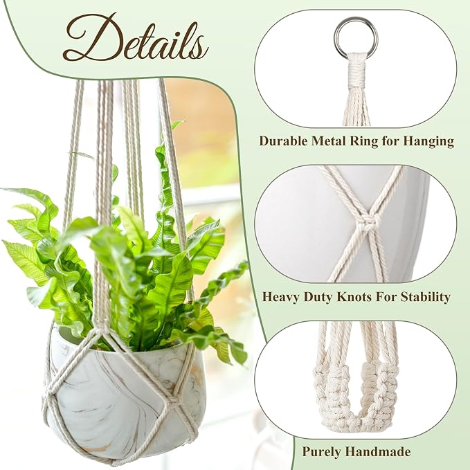 Dahey Macrame Plant Hanger Set of 3 - Image 6