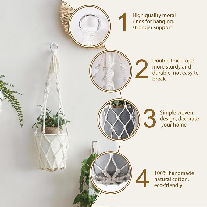 Artilady Macrame Plant Hanger Large Hanging Planter - Image 3