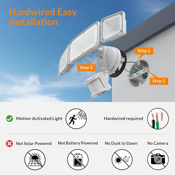 LEPOWER LED Security Lights Motion Sensor Light Outdoor, 38W 4200LM Light - Image 5