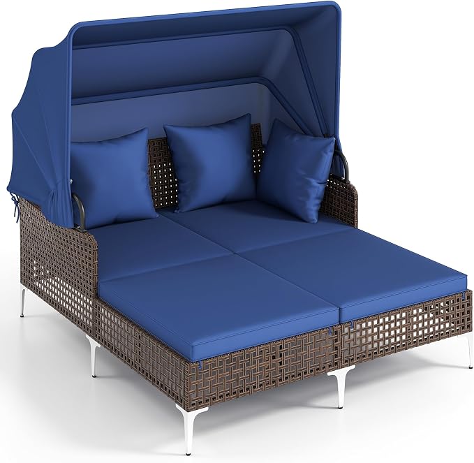 Tangkula Outdoor Rattan Daybed by TANGKULA