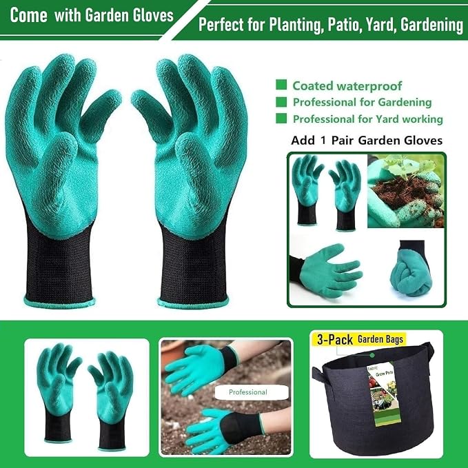 3-Pack 75 Gallon Thickened Plant Grow Bags Large Heavy Duty Garden Bag Fabric - Image 9