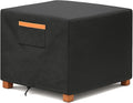 Waterproof Patio Ottoman Cover, 600D Heavy Duty Square Outdoor Side Table by BRUXOLAY