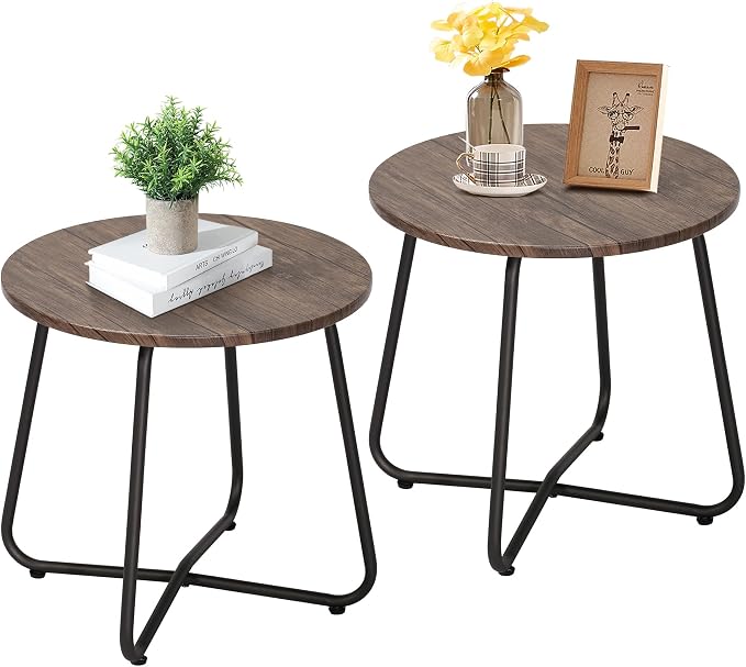 VECELO Outdoor Side Table, 17.7 inch Patio Small Round End Table, Waterproof - Image 8