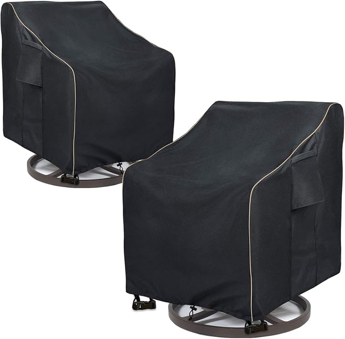 Outdoor Swivel Lounge Chair Cover 2 Pack, 35 W x 37 D x 38.5 H inches, 100% by LSongSKY