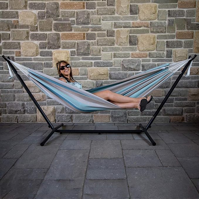 Vivere Brazilian Style Sunbrella Double Hammock - Image 3