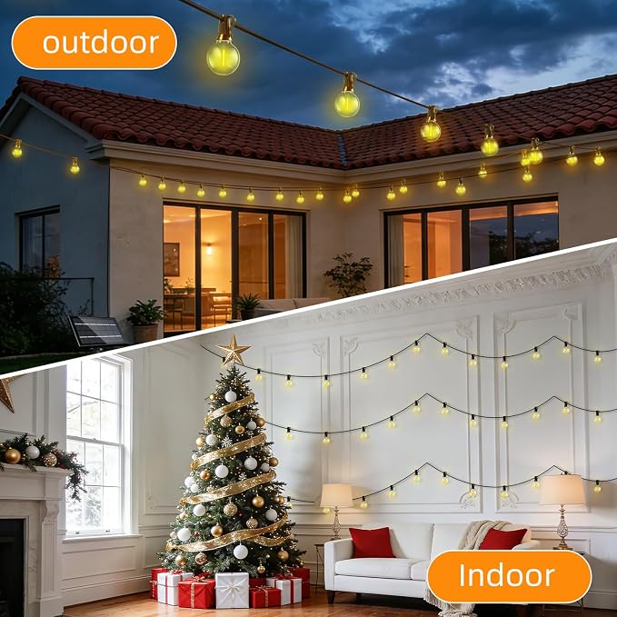 100FT Solar Lights Outdoor Waterproof: G40 30M Shatterproof Bulbs Patio Lights - Image 9