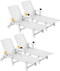 Carauci Lounge Chair Outdoor Set of 4, HDPE Chaise Lounge by Carauci