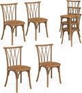 VINGLI Plastic Outdoor Dining Chairs Set of 4, Stackable Patio Dining Chairs by VINGLI