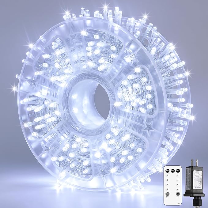 JMEXSUSS 132 ft 400 LED White Christmas Lights Indoor Outdoor Waterproof by JMEXSUSS