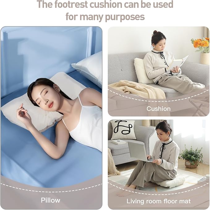 LITA Folding Footrest Stool, Portable Ottoman Foot Rest, Upholstered Small - Image 7