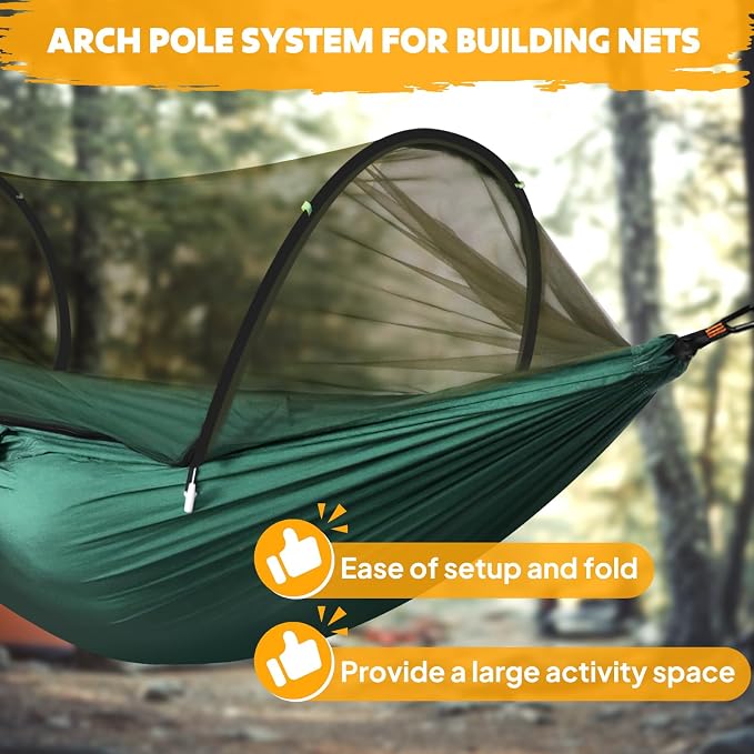 Chihee Ultra-Light Travel Camping Hammock Pop-up Net Hammock 660lbs Load - Image 6
