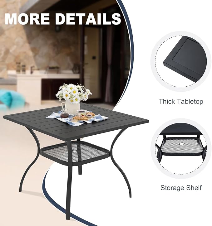 VICLLAX 5 Pieces Patio Outdoor Dining Set - Image 6