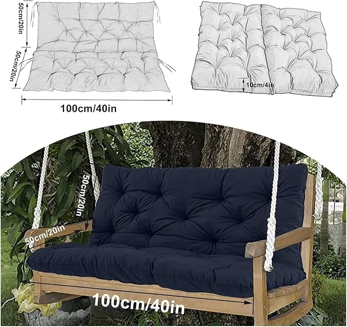 Swing Cushion Replacement Outdoor Porch Waterproof Bench Cushion 2-3 Seater - Image 7
