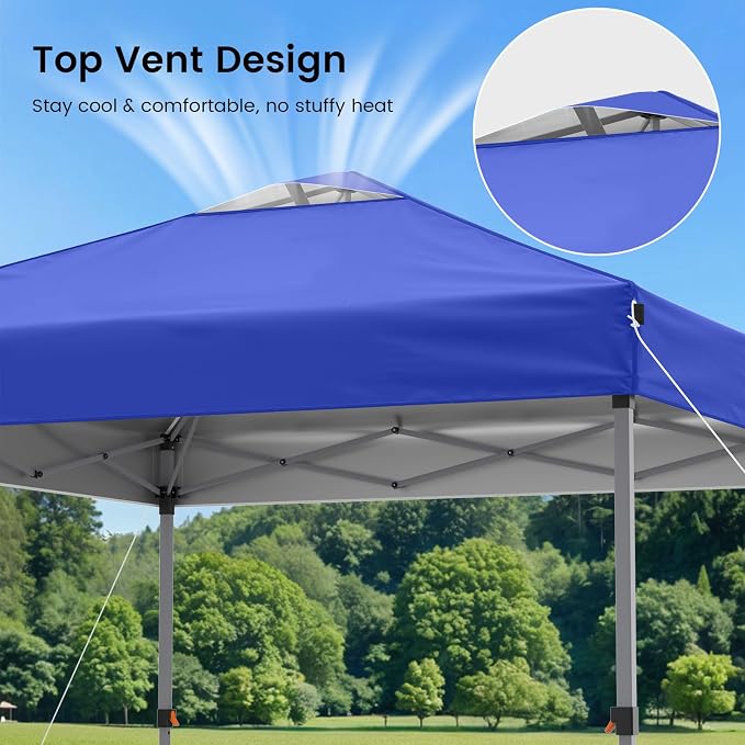 Pop Up Canopy Tent with Sidewalls, 10x10ft 10 Person Party Tent One Push Setup - Image 5