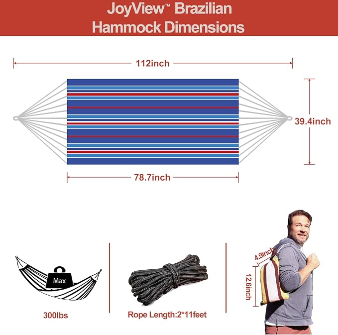 JoyView Brazilian Hammock for Single Person Portable Hammock - Image 2