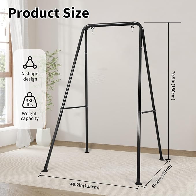 Hammock Chair Stand, Heavy-Duty A-Frame Metal Swing Stand - Image 2