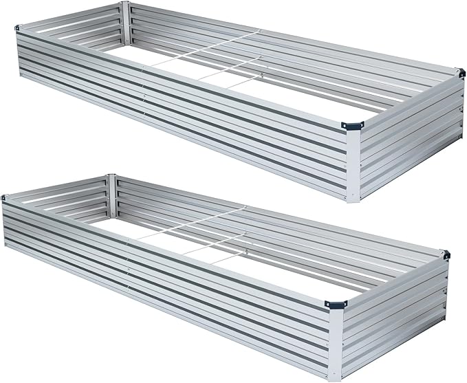 2 Pack 6x1.5x1FT Galvanized Raised Garden Bed Kit, Outdoor Metal Planter Box - Image 5