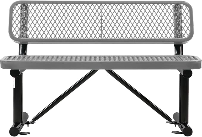 Global Industrial 4'L Heavy Duty Expanded Metal Mesh Bench - Image 4