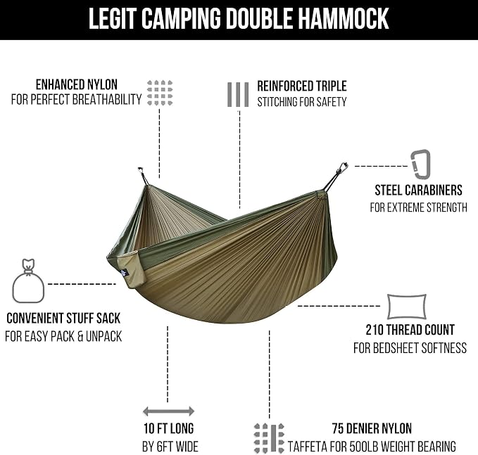Legit 2 Person Camping Hammock - Image 6