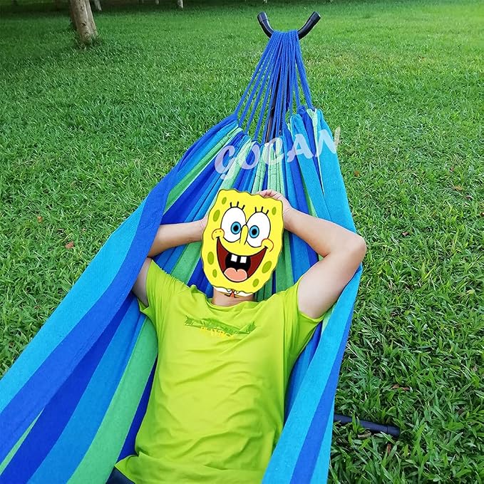 Brazilian Double Hammock 2 Person Extra Large Canvas 250x160cm Total Length - Image 6