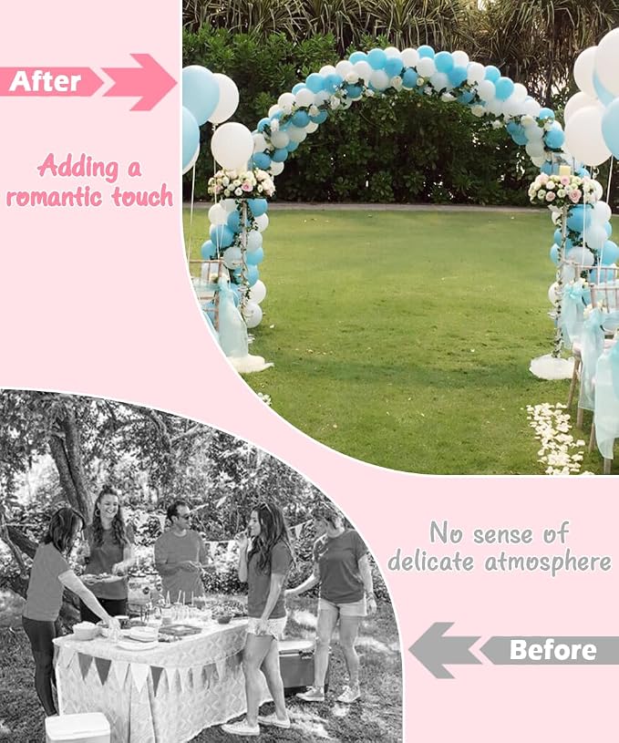 Queension Metal Arch Backdrop Stand 7Ft Wide 7.7Ft High, Wedding Arch Frame - Image 6