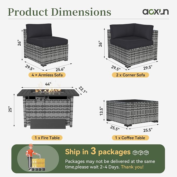 Aoxun 8 Piece Patio Furniture Set - Image 9
