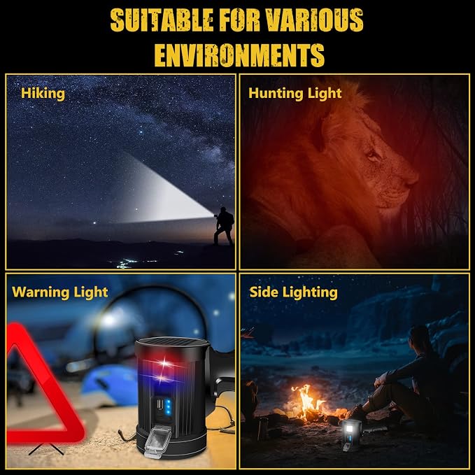 Spotlight 100000 Lumens, 6 Modes Led Rechargeable Spotlight Flashlight As Seen - Image 8