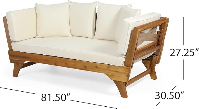 Christopher Knight Home Patrick Outdoor Acacia Wood Expandable Daybed - Image 3