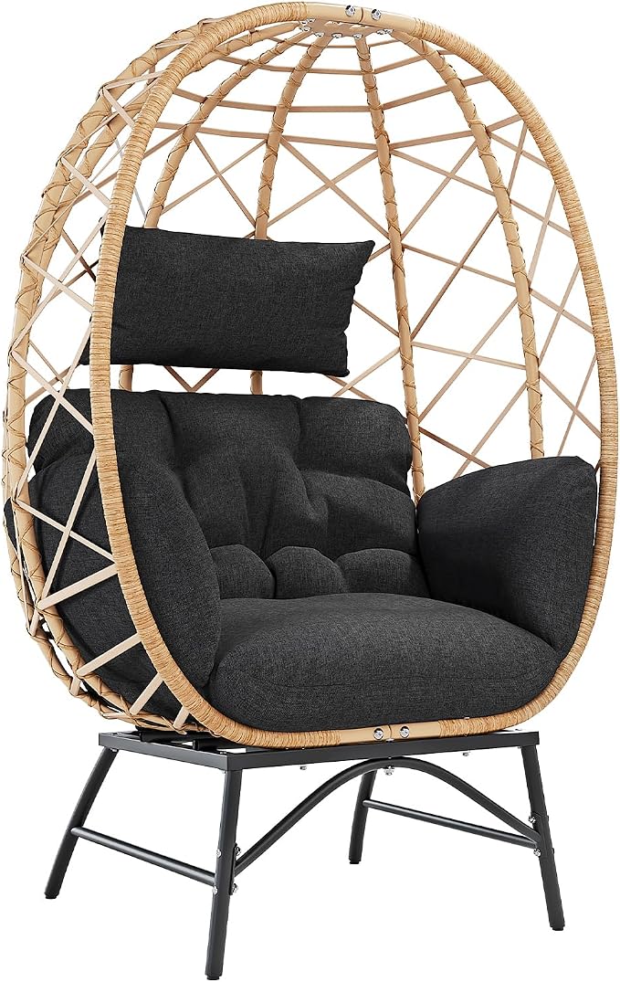 SWITTE Wicker Egg Chair Outdoor, Oversized Patio Lounge Chairs by SWITTE