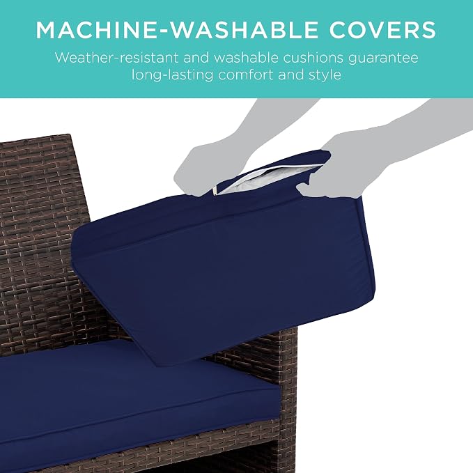 Best Choice Products 4-Piece Outdoor Wicker Patio Conversation Furniture Set - Image 5