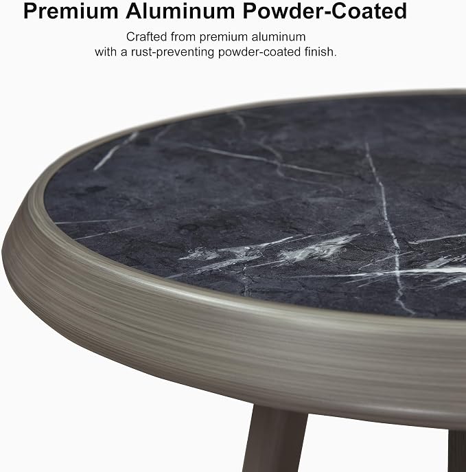 PURPLE LEAF Outdoor Round Bar Table Patio Height Pub Bistro Table Kitchen Bar - Image 3