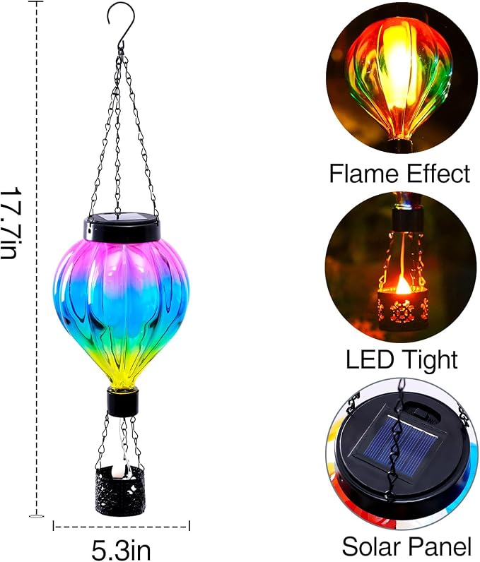 Hot Air Balloon Hanging Solar Lantern Outdoor Waterproof - Image 7