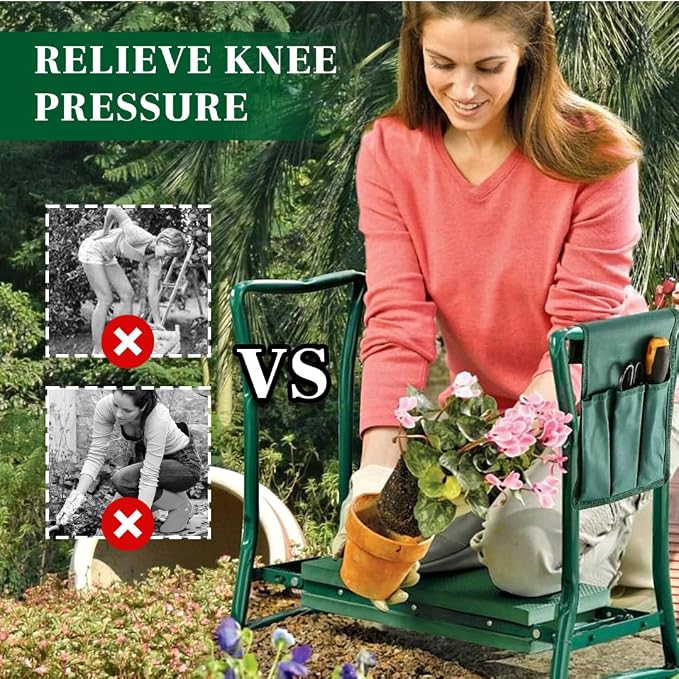 Garden Kneeler and Seat, Foldable Garden Stool Heavy Duty Gardening Bench - Image 3