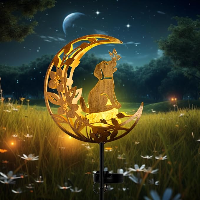 JOBOSI Solar Moon Dog Decorative Light Gifts, Solar Moon Dog Moving Decorative - Image 8