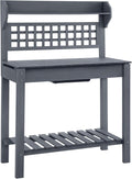Outsunny Outdoor Potting Bench Table, Wooden Workstation by Outsunny