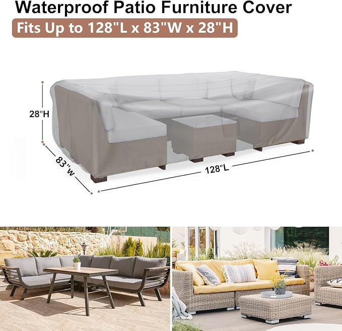 Patio Furniture Covers, Heavy Duty Outdoor Furniture Cover Waterproof, - Image 2