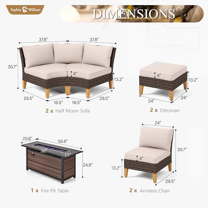 Sophia & William Patio Furniture Set - Image 7