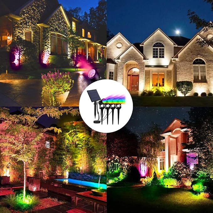 T-SUN RGB Solar Spotlights Outdoor, Halloween Decoration Solar Landscape - Image 2
