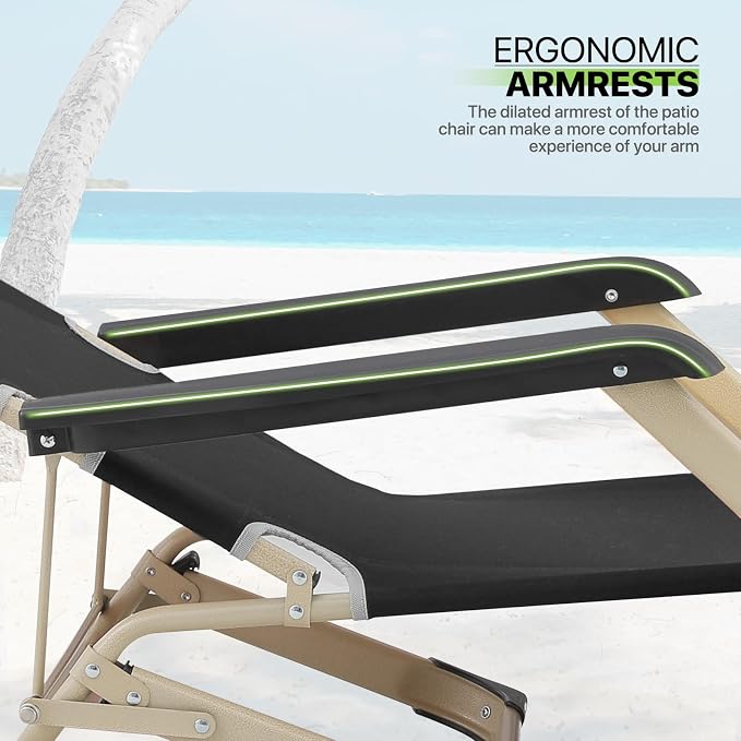 Magshion Folding Patio Chairs Set of 2, Outdoor Lounge Chair - Image 9