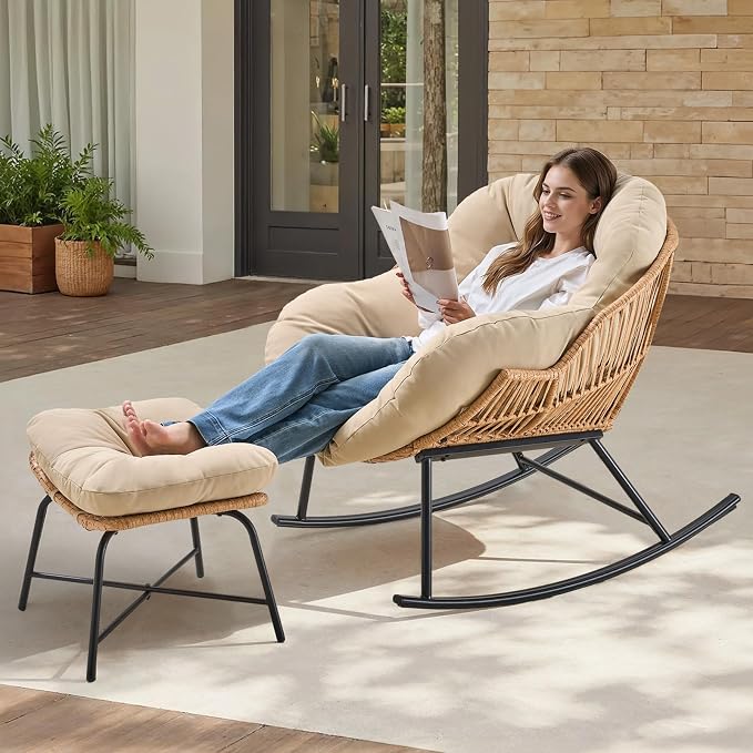 ONBRILL Papasan Rocking Chair by ONBRILL