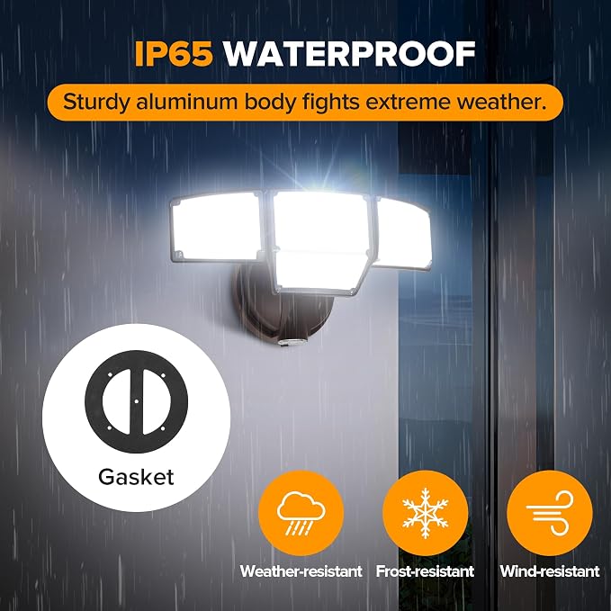 LUTEC 80W Dusk to Dawn Flood Lights Outdoor, 9000LM Super Bright LED Security - Image 6