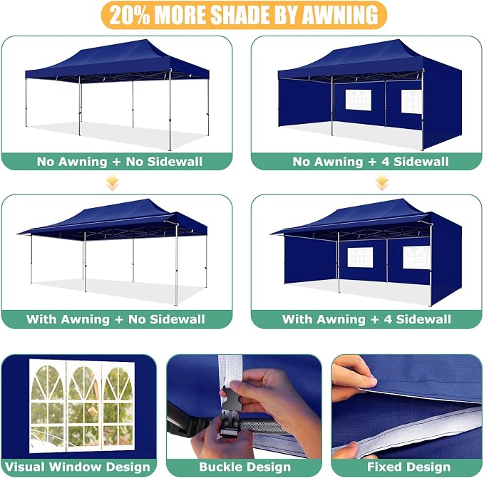 COBIZI 10x20 Pop Up Canopy Tent - Image 7