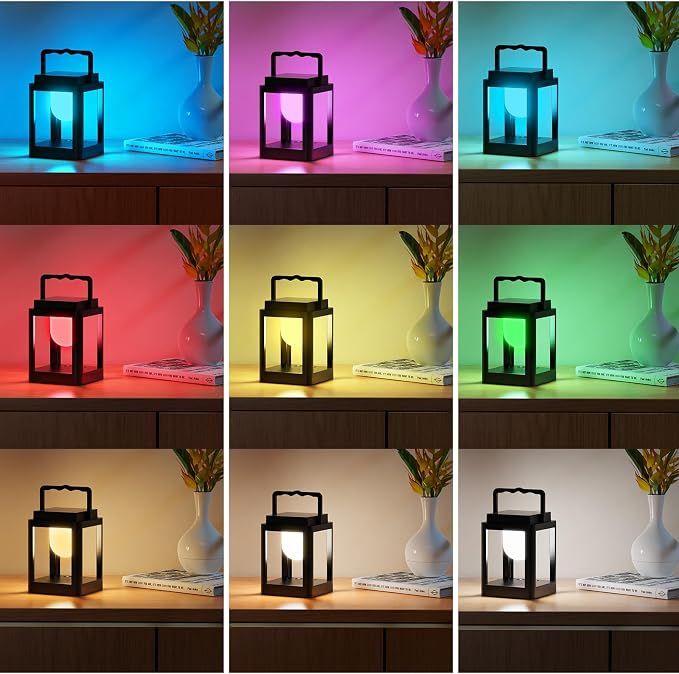 Outdoor Solar Table Lamp, Collasis 10 RGB Color Changing Lights, Portable - Image 2