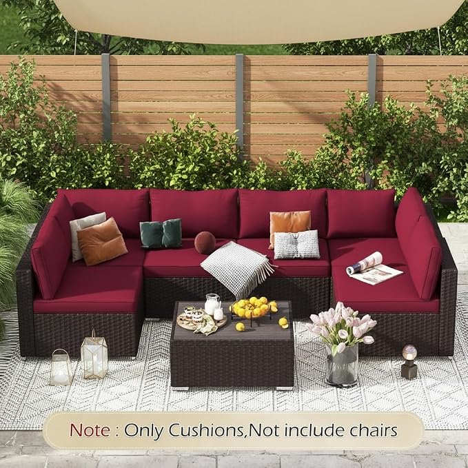 HOMREST Replacement Cushions for Outdoor Furniture, 25x25 Inch 14-Piece Patio - Image 2