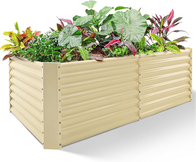 Land Guard 8×4×2ft Galvanized Raised Garden Bed, Planter Boxes Outdoor by LandGuard